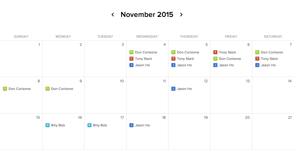 PTO calendar